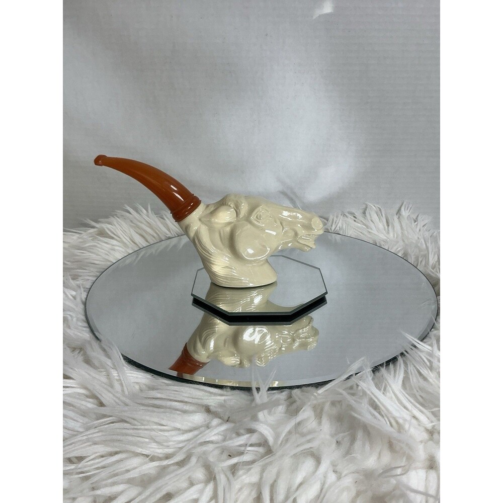 Vintage Avon Wild Mustang Pipe Wild Country Horse Head Decanter 1/3 To Half Full